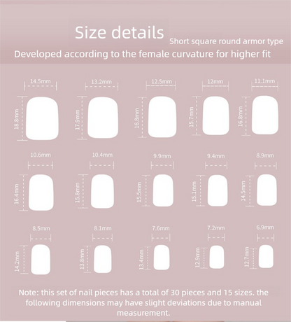 Champagne Glitter Press-On Nails | Handmade Cat Eye Nude Short Square