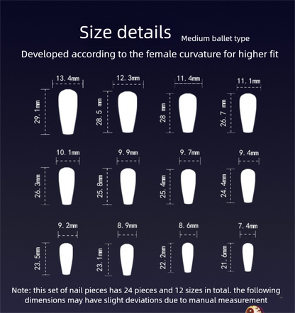 Vampire Kiss Press-On Nails | Handmade Blood Gem Glitter | Ballerina