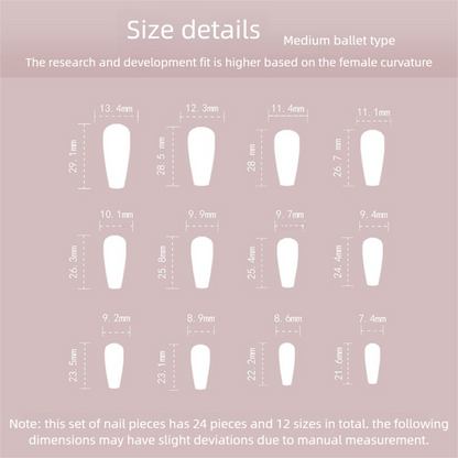 Blue Vine & Gold Foil  Press-On Nails| Elegant Ballerina