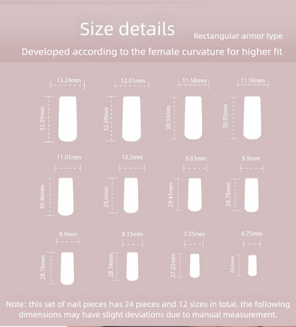 Romantic Bow Press-On Nails | Strawberry Manor Art Long Square