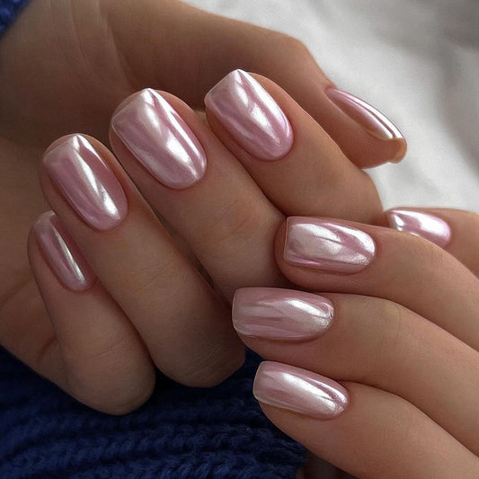 Pink Cat - Eye Soft Veil Press-On Nails
