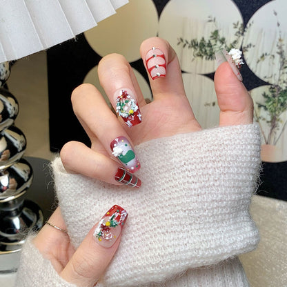 Christmas Theme  Trapezoid Press-On Nails