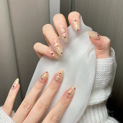Golden Heart Almond  Sweet Luxury Press-On Nails