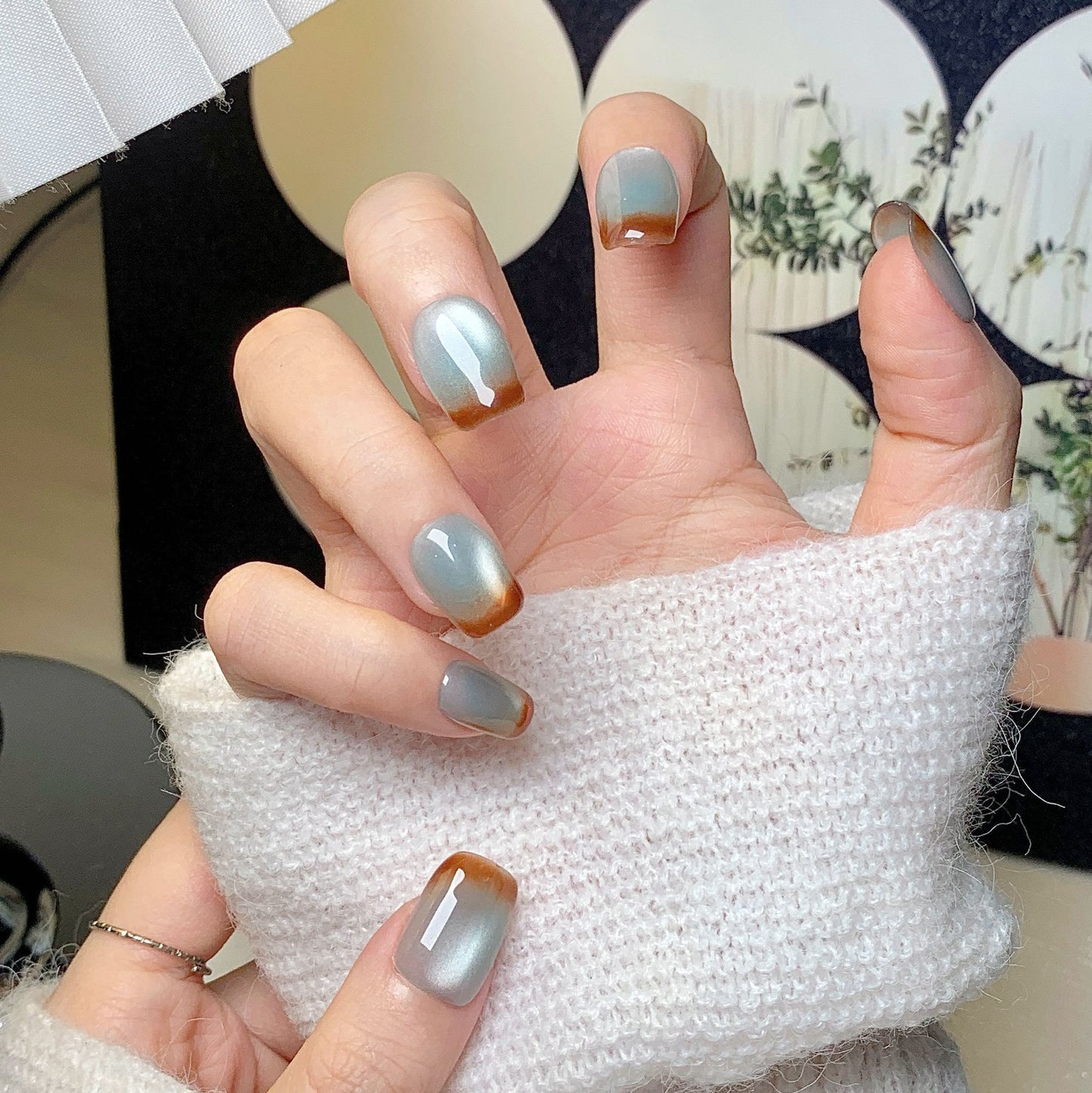 Light Celadon Gradient  Press-On Nails